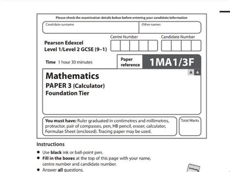 Paper 2F 4MA12F - Download Paper - Download Mark Scheme. . Maths paper 3 foundation 2022 edexcel